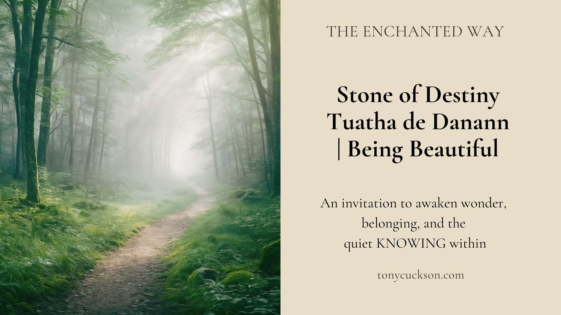 Stone of Destiny glowing in a misty Otherworld landscape, symbolising the Tuatha de Danaan and true sovereignty through recognition