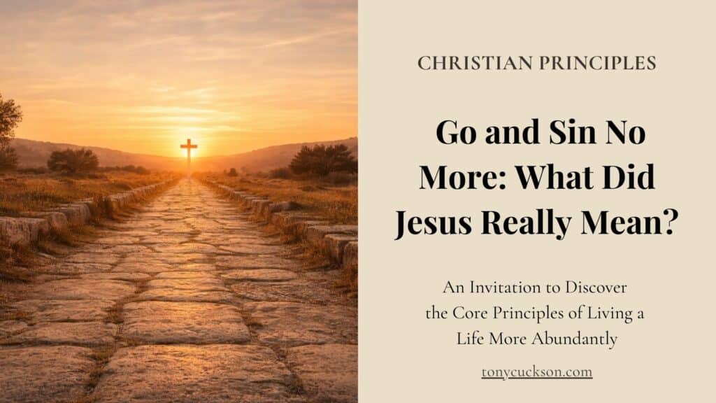 Stone path leading toward a glowing cross at sunrise, symbolizing the invitation to walk a renewed way of life beyond fear and condemnation.