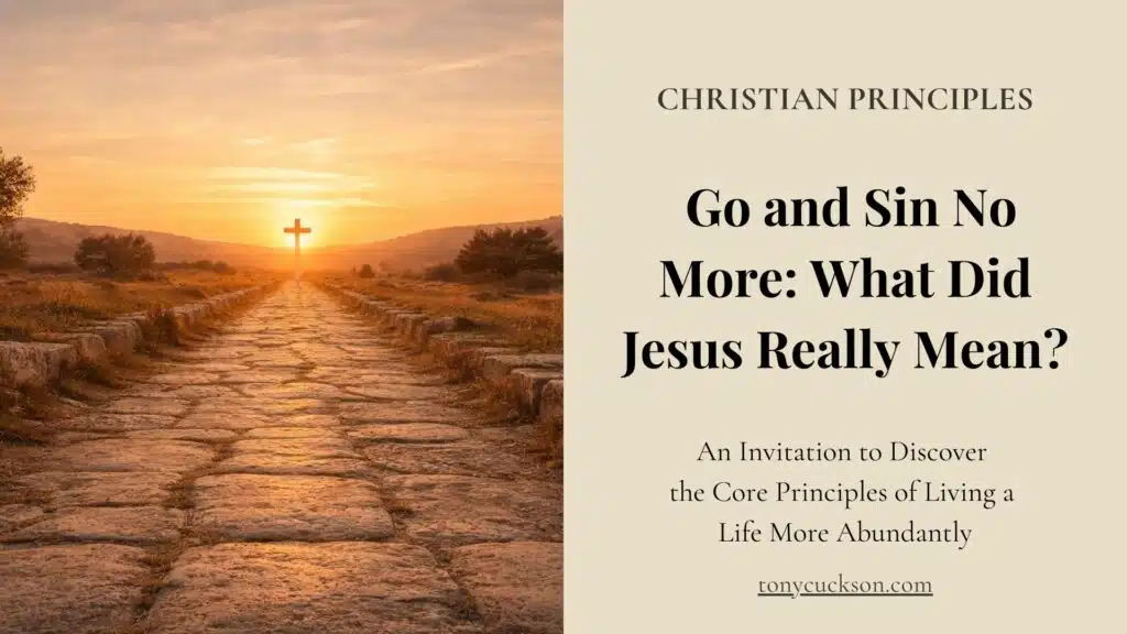 Stone path leading toward a glowing cross at sunrise, symbolizing the invitation to walk a renewed way of life beyond fear and condemnation.